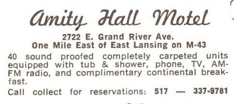 Amity Hall Motel - Vintage Postcard